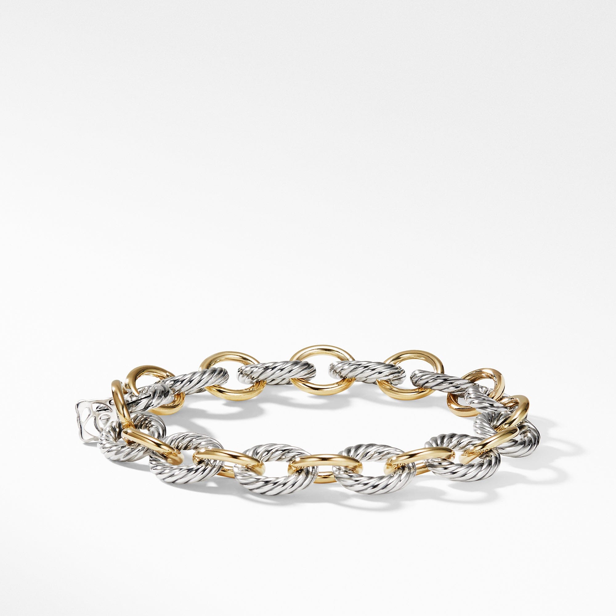 David Yurman Medium Oval Link Bracelet with 18k Gold - BC0133 S8