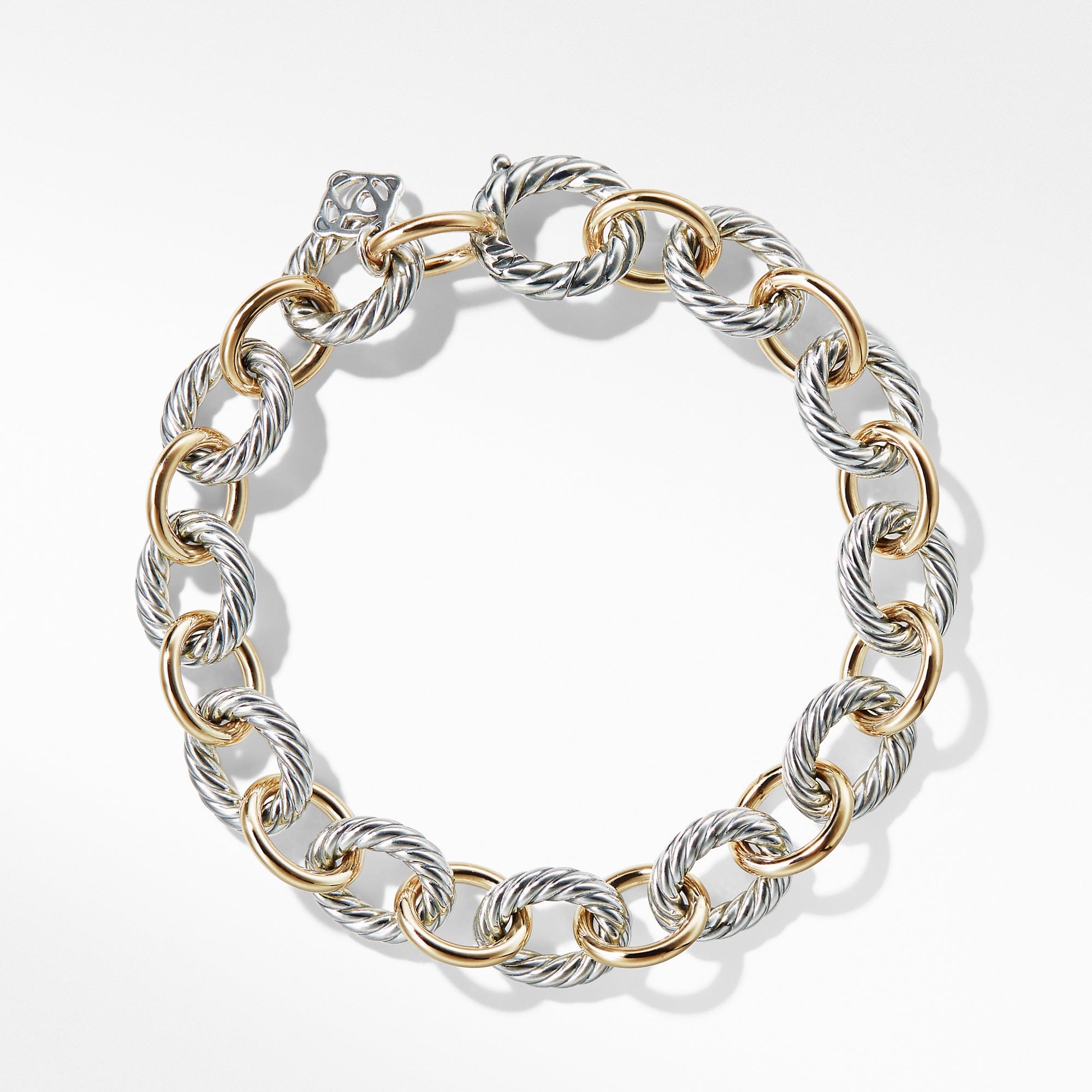 David Yurman Medium Oval Link Bracelet with 18k Gold - BC0133 S8