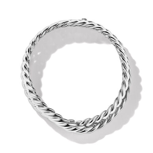 David Yurman Sculpted Cable Double Wrap Bracelet in Sterling Silver, Size Medium