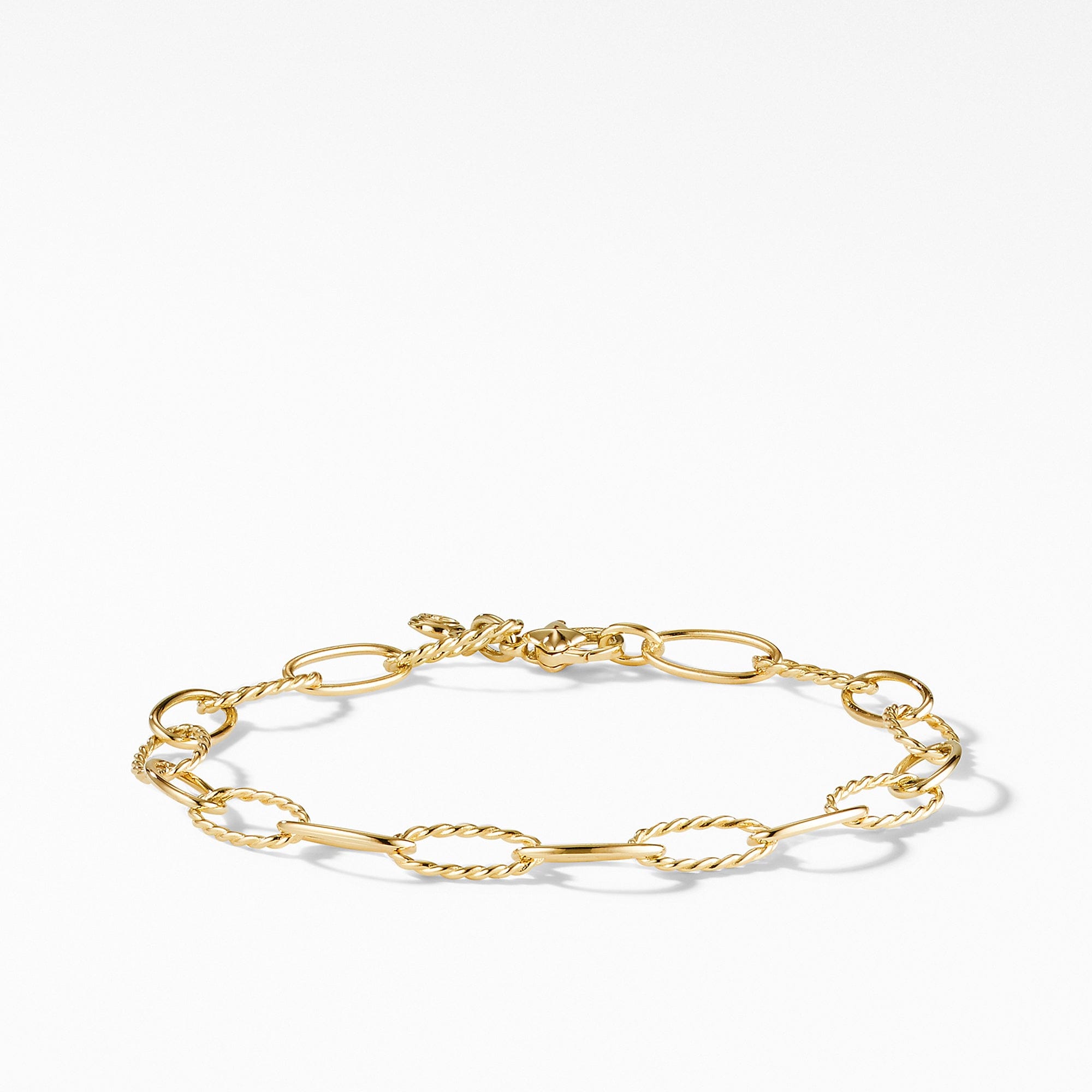 David Yurman Stax Oval Link Bracelet in 18K Yellow Gold, Size Small