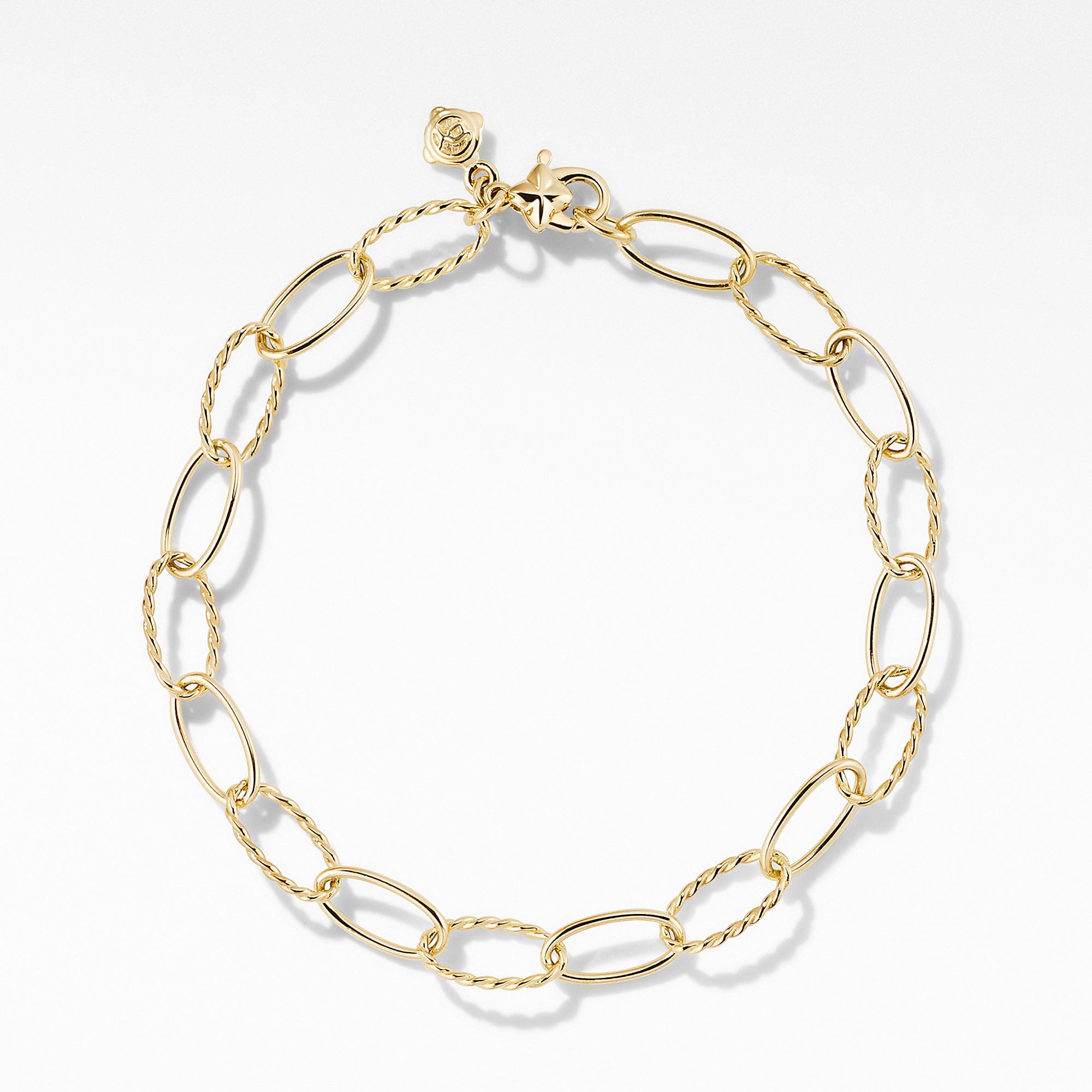 David Yurman Stax Oval Link Bracelet in 18K Yellow Gold, Size Small
