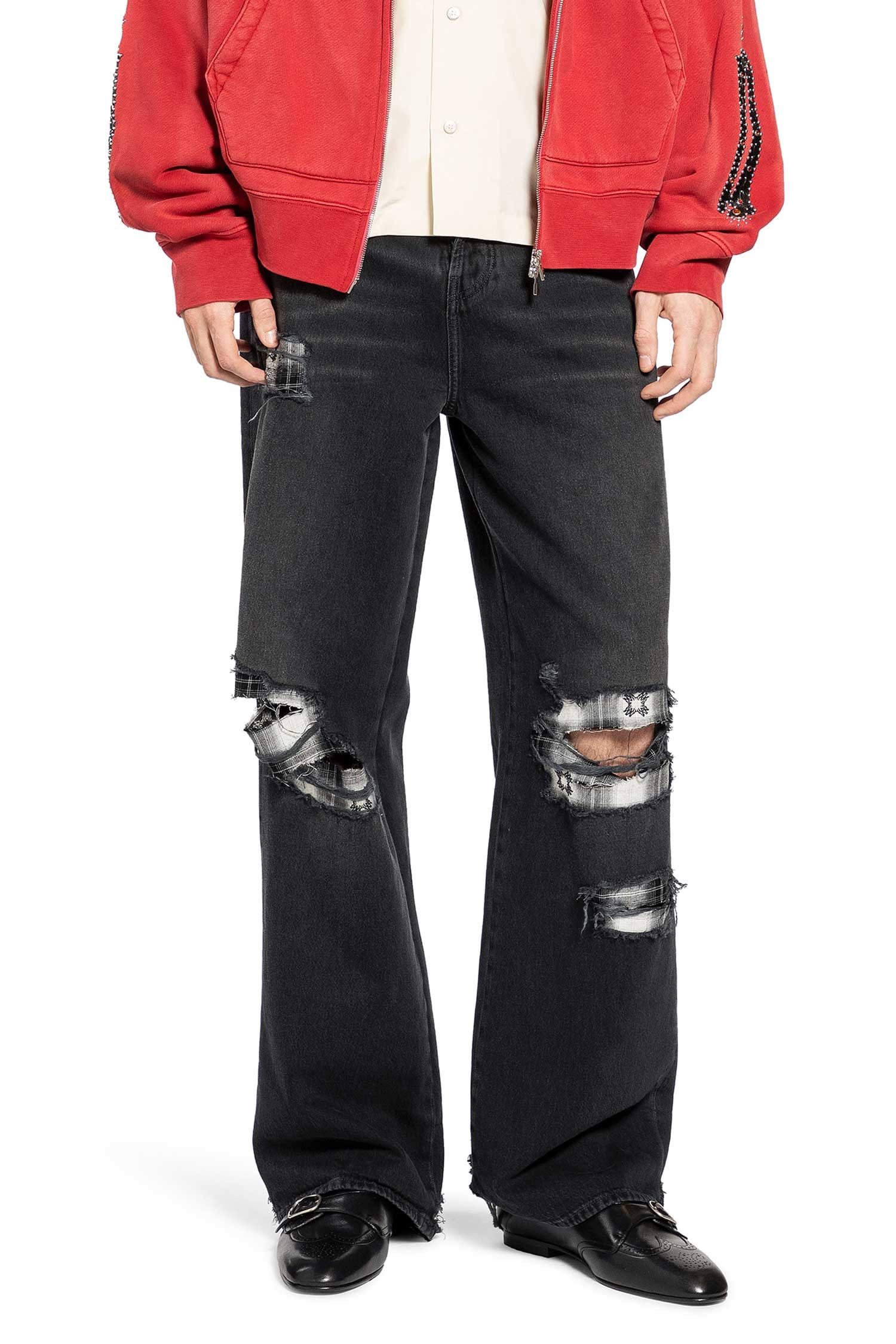 AMIRI Flannel Repair Baggy Jeans