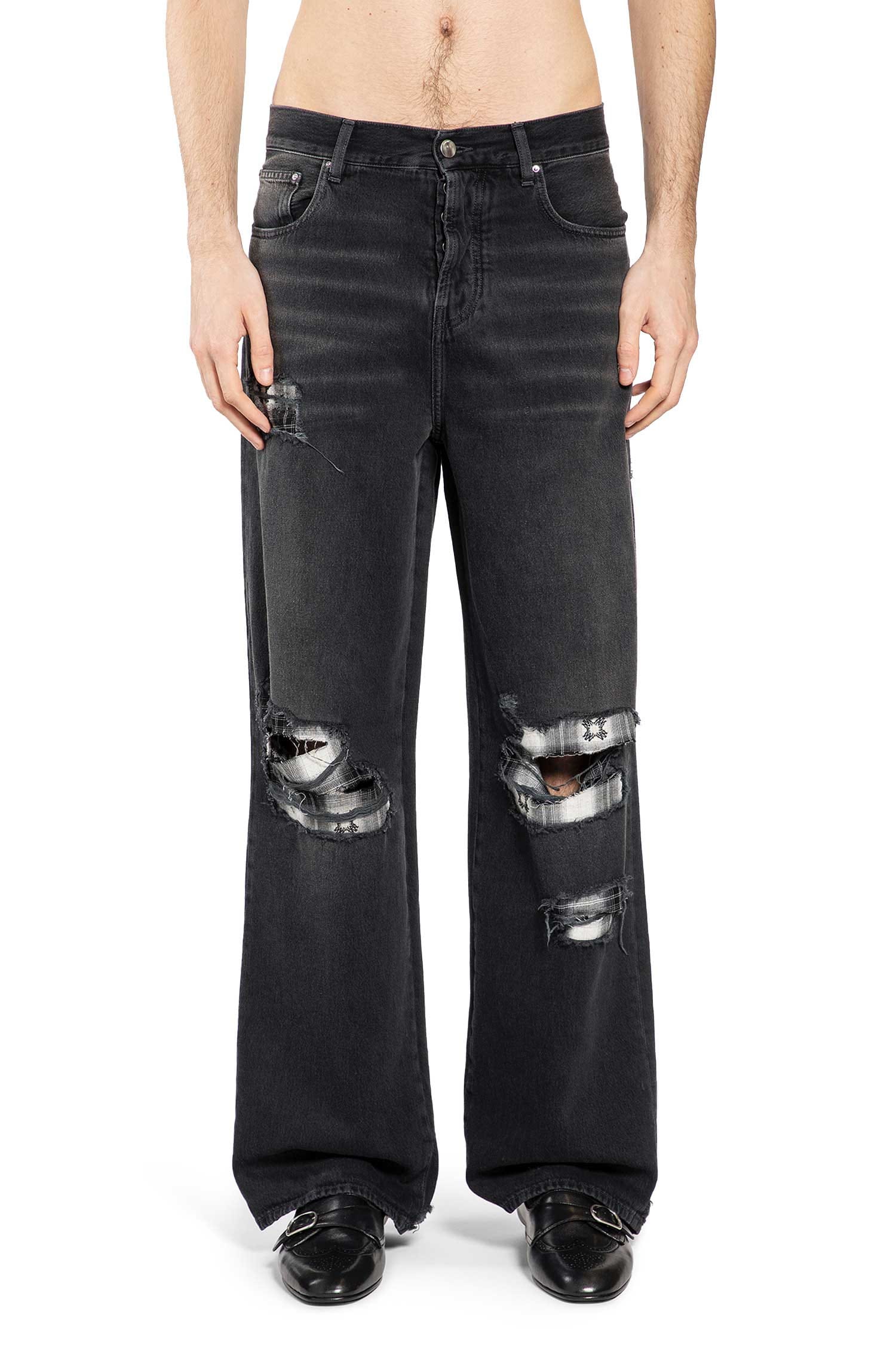 AMIRI Flannel Repair Baggy Jeans