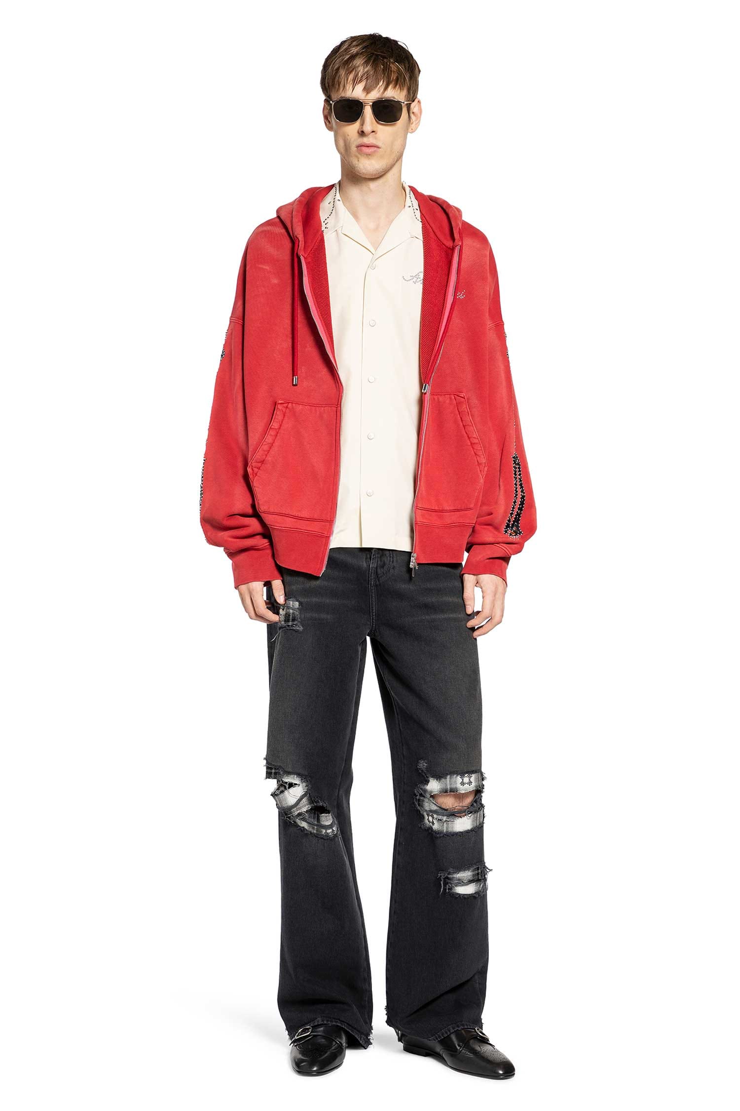 AMIRI Flannel Repair Baggy Jeans