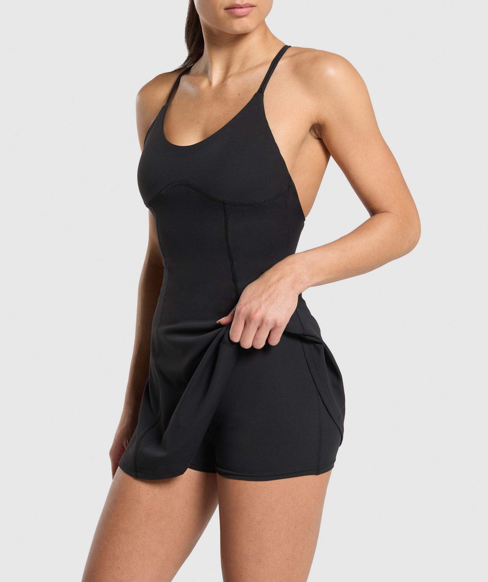 Gymshark Women's Gymshark Strappy 2 - In - 1 Dress Black