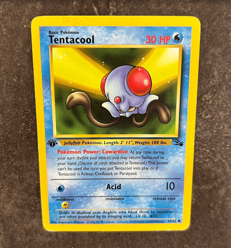 Pokemon Card First Edition Fossil Tentacool