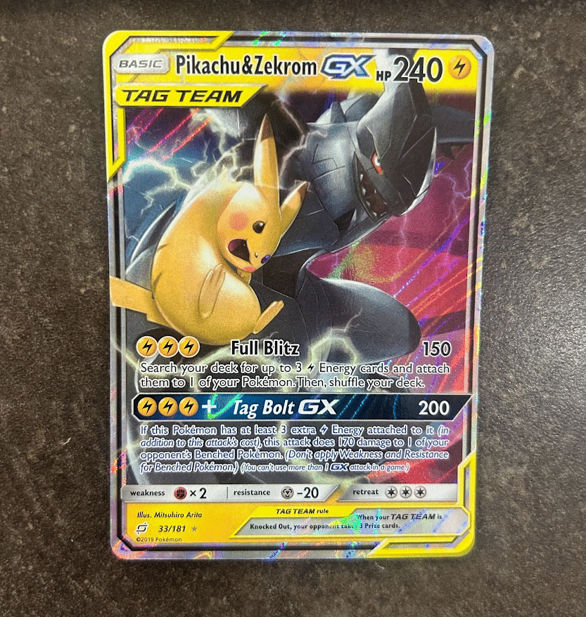 Pokemon Card Pikachu & Zekrom GX #33