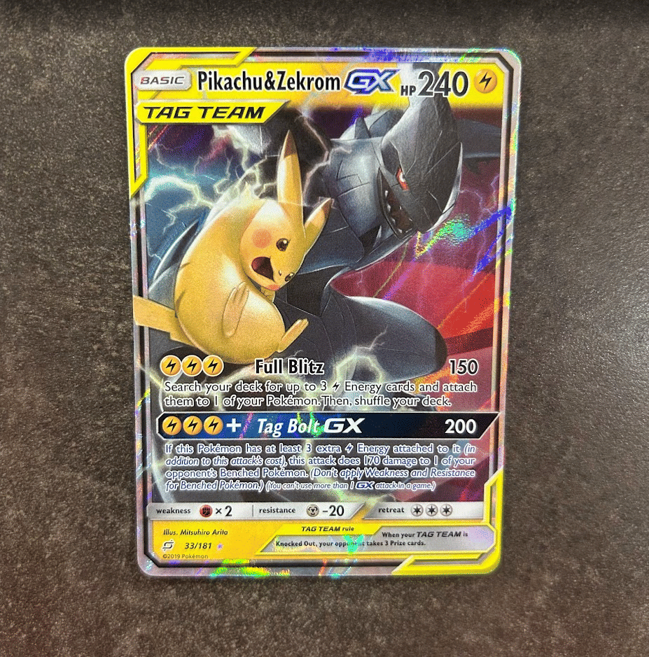 Pokemon MINT Pokemon Card Pikachu & Zekrom GX #033