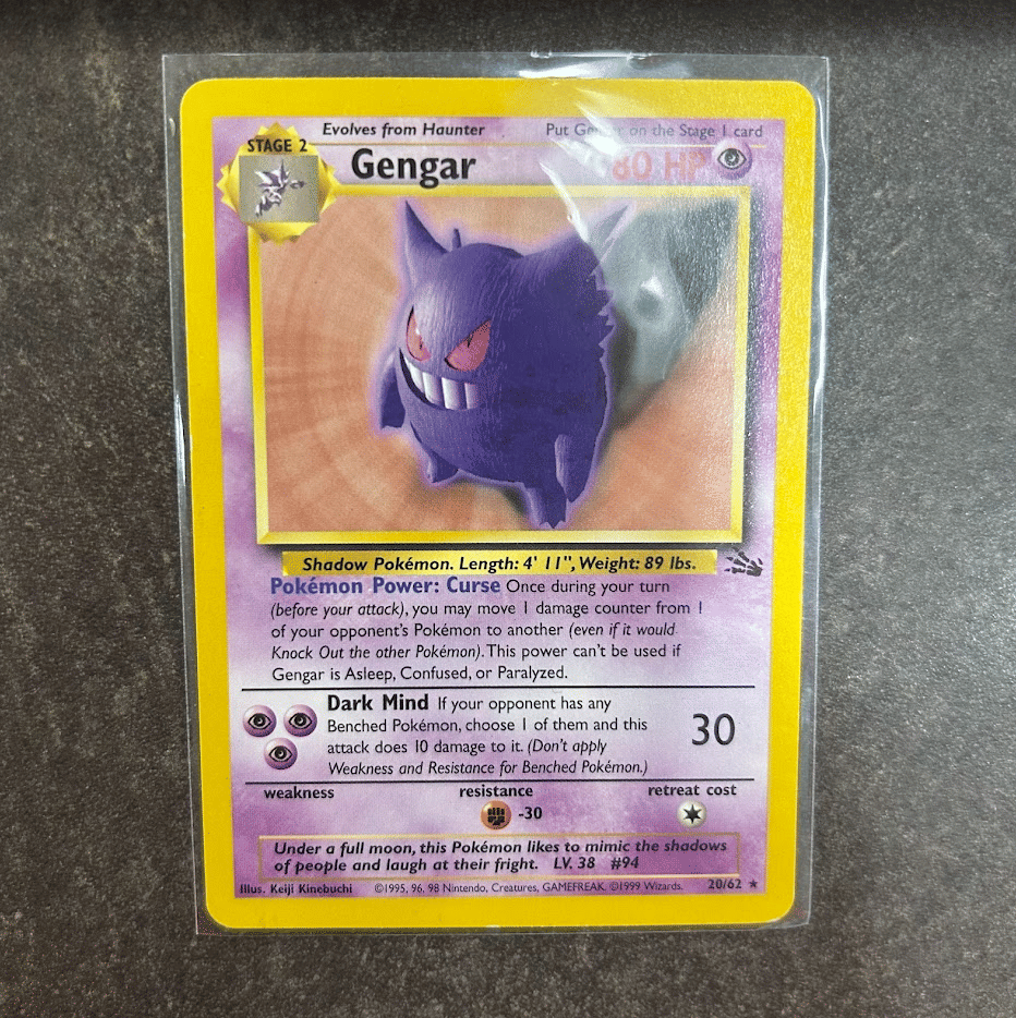 Pokemon Card Gengar #20 Fossil