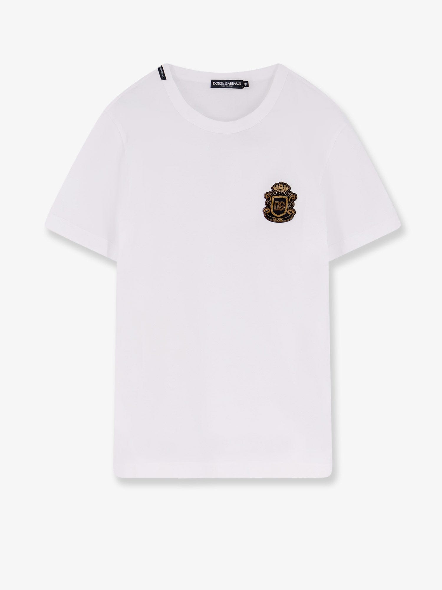 Dolce & Gabbana Cotton t - shirt with iconic logo patch