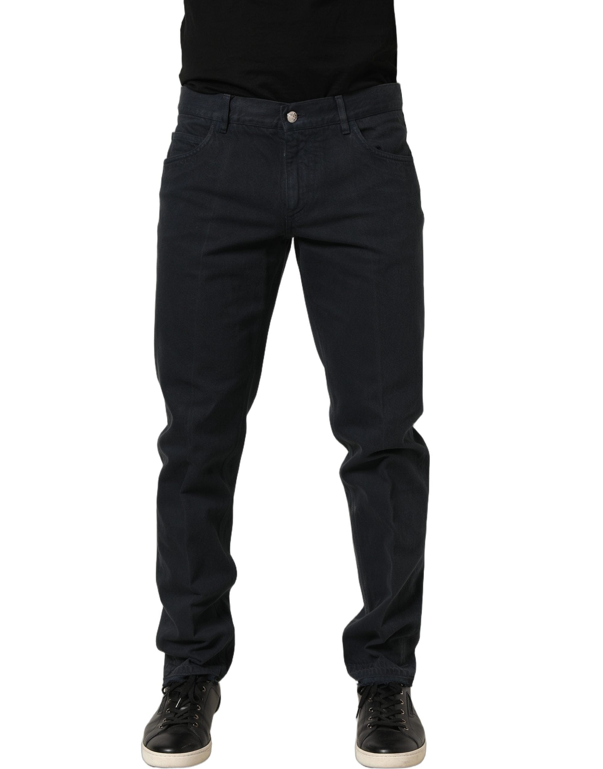 Dolce & Gabbana Cotton Mid Waist Skinny Men blue Men's Jeans