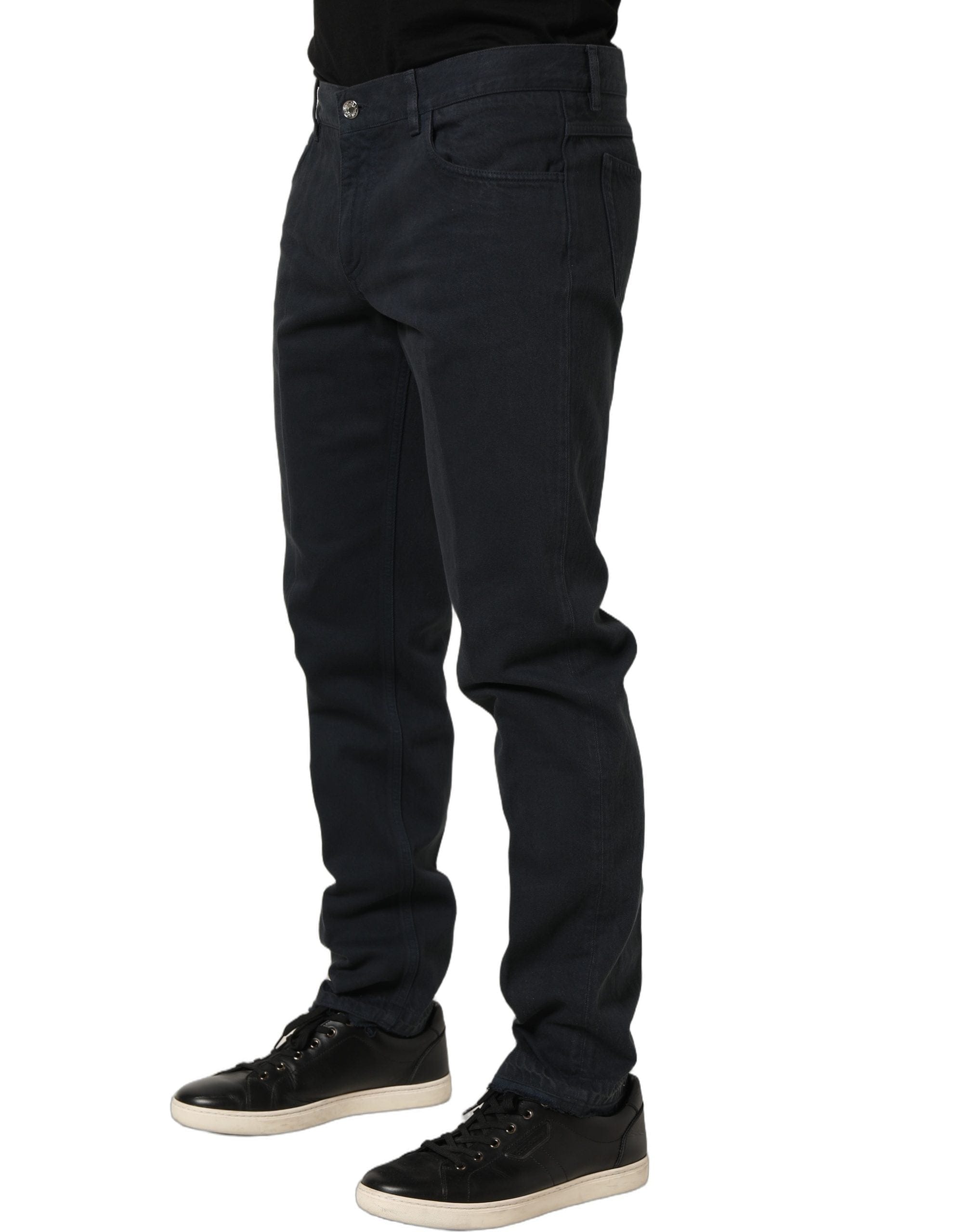 Dolce & Gabbana Cotton Mid Waist Skinny Men blue Men's Jeans