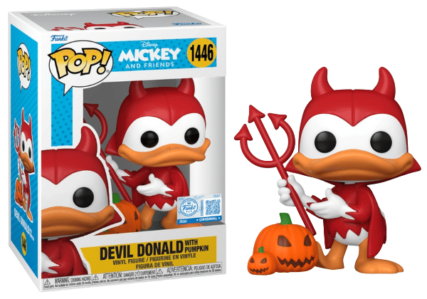 Funko Pop! Devil Donald Duck with Pumpkins, Disney 1446 - Funko Special Edition Exclusive Vinyl Figure in PopShield Protector