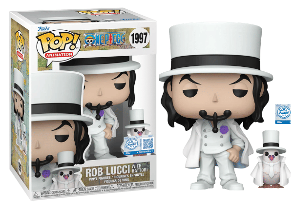 Funko Pop! Rob Lucci with Hattori, White Suit, One Piece 1997 - Funko Special Edition Exclusive Vinyl Figure in PopShield Protector