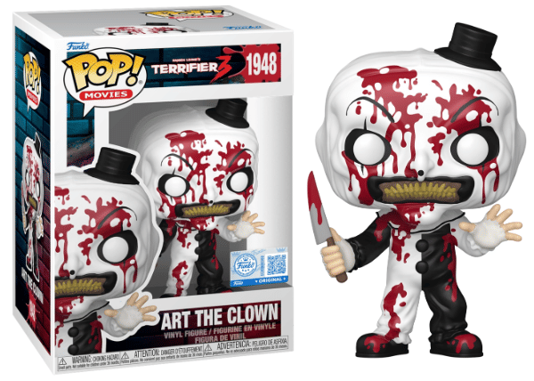 Funko Pop! Art the Clown, with Knife, Bloody, Terrifier, Funko Special Edition Exclusive 1948 Vinyl Figure in PopShield Protector