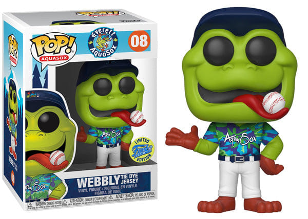 Funko Pop! Webbly Tie Dye Jersey, Everett Aquasox 08 - Funko Field Exclusive Vinyl Figure in PopShield Protector