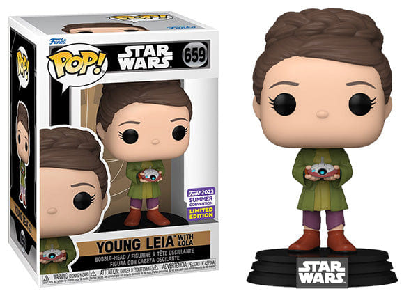 Funko Pop! Young Leia w/ Lola Star Wars 659 - 2023 Summer Convention Exclusive Vinyl Figure in PopShield Protector