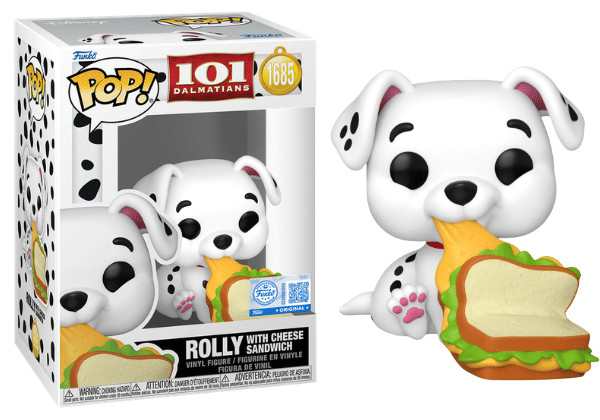 Funko Pop! Rolly with Cheese Sandwich, 101 Dalmatians 1685 - Funko Special Edition Vinyl Figure in PopShield Protector