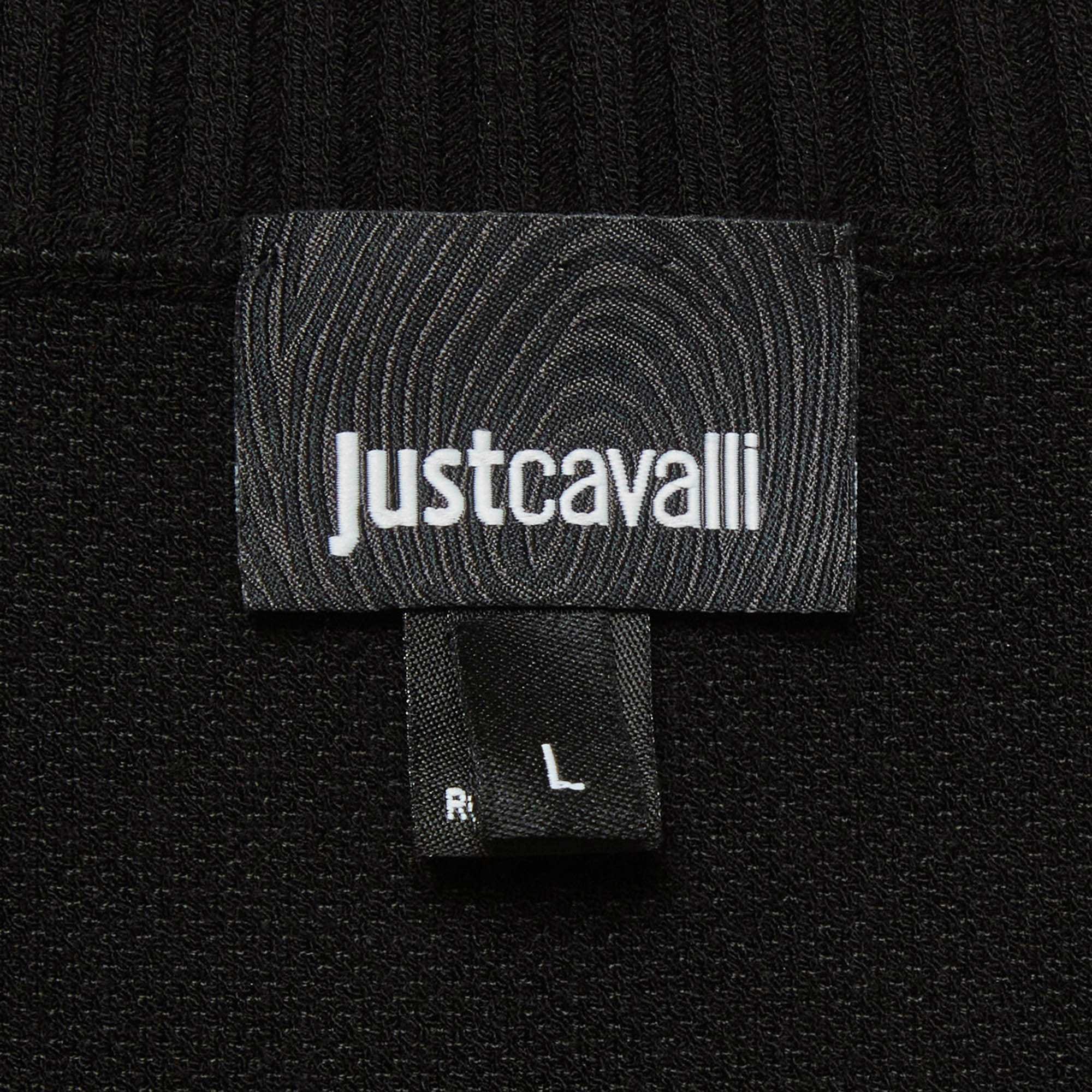 Just Cavalli Multicolour Animal Pattern Knit V - Neck Sweater
