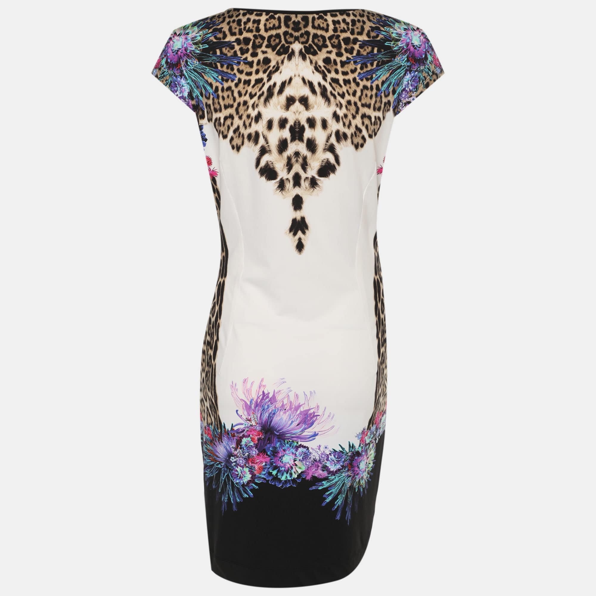 Just Cavalli Multicolor Stretch Satin Sleeveless Midi Dresses