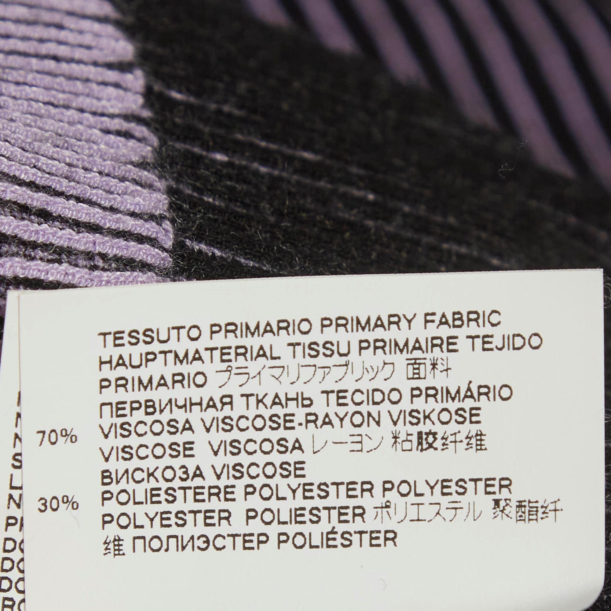 Just Cavalli Black/lilac Patterned Rib Knit Mini Dress