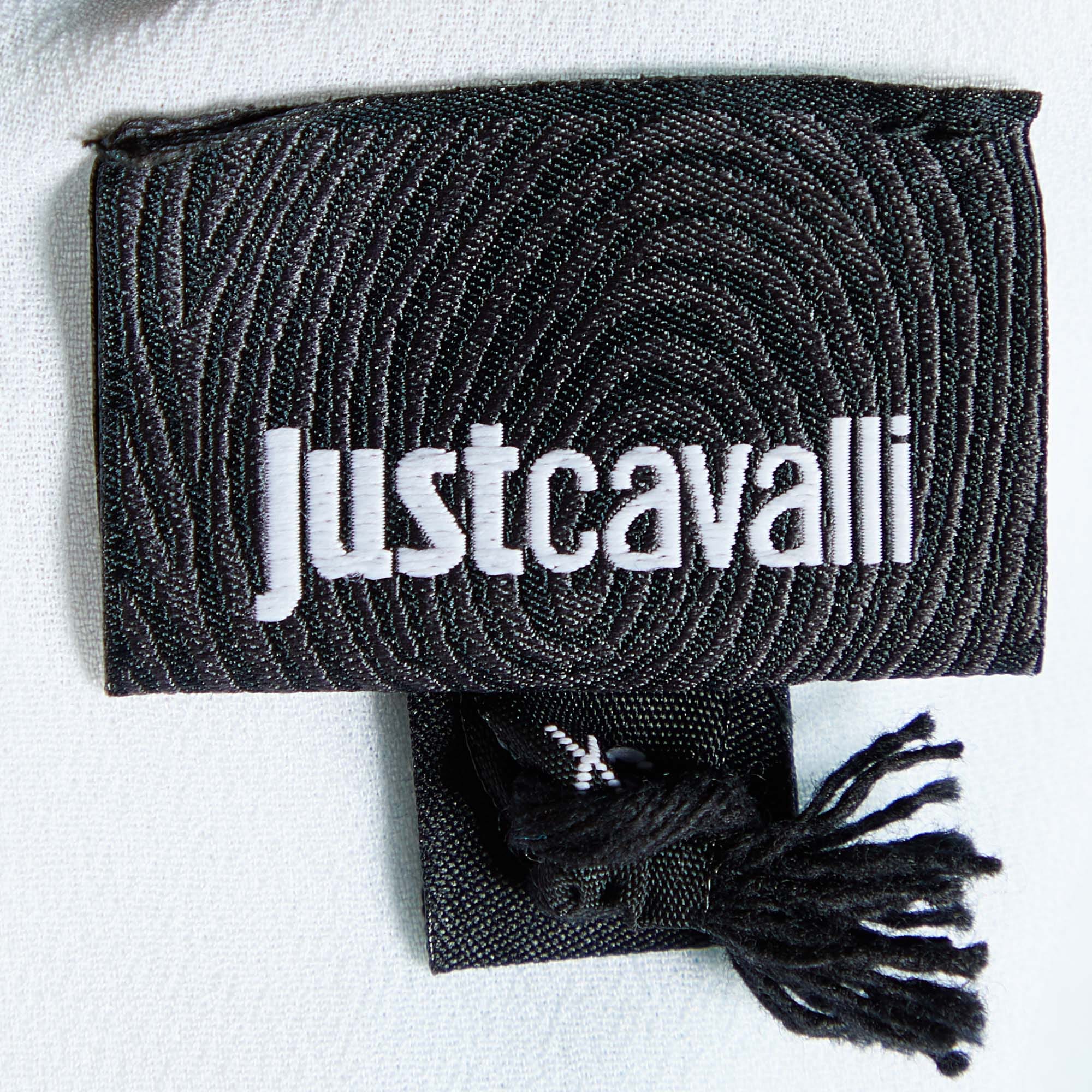 Just Cavalli White Printed Jersey Sheath Dress