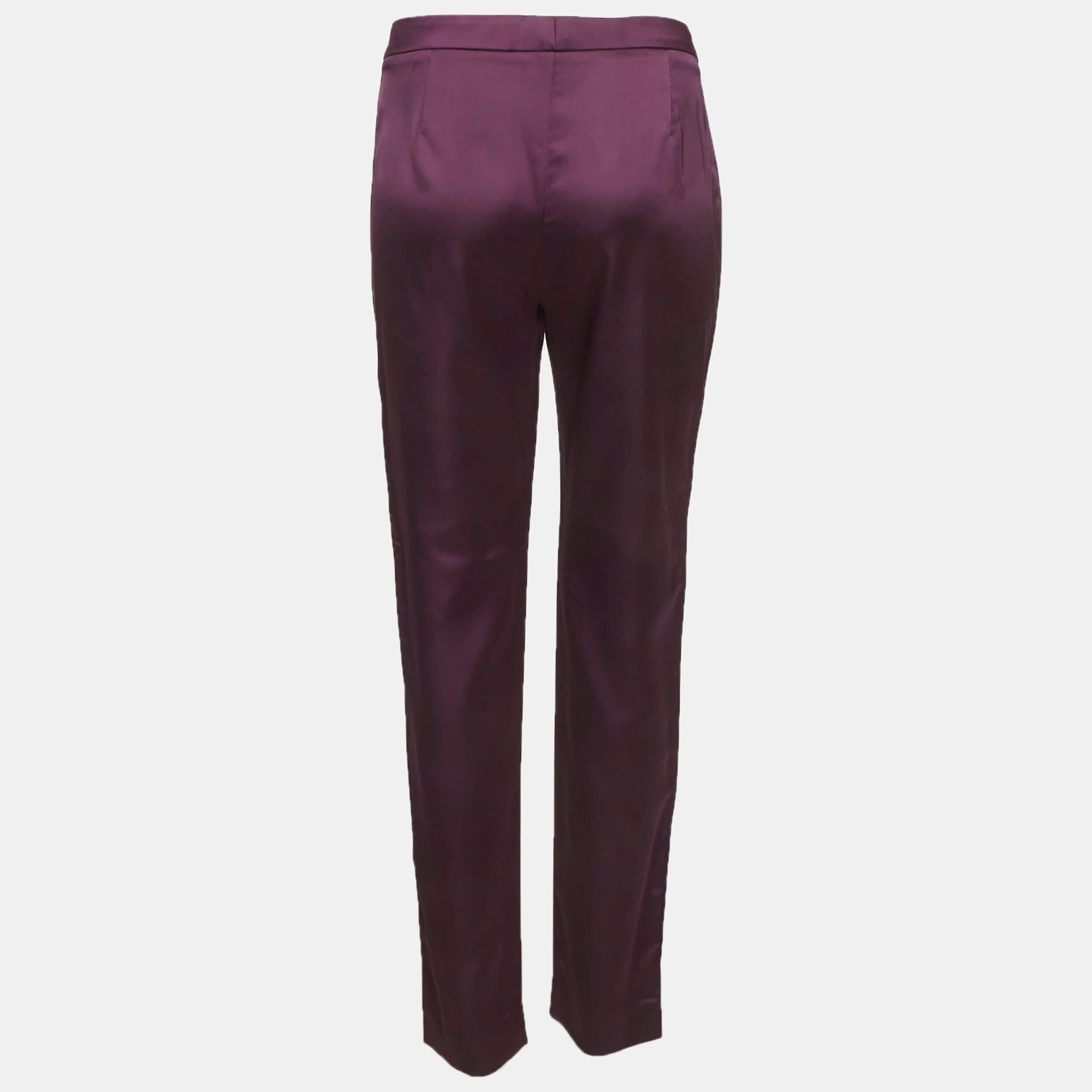 Just Cavalli Purple Satin Side Tape Trousers