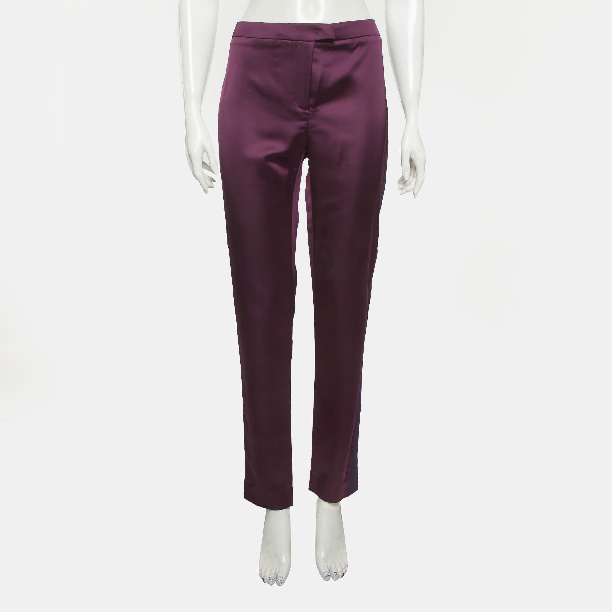 Just Cavalli Purple Satin Side Tape Trousers