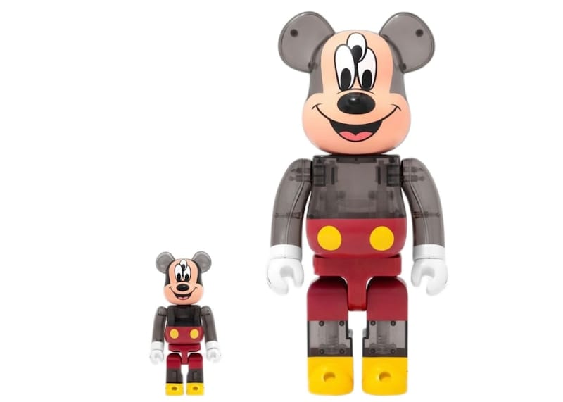 Bearbrick x CLOT x 3125C x Disney 3 - Eyed Mickey Mouse 100% & 400% Set Translucent Black