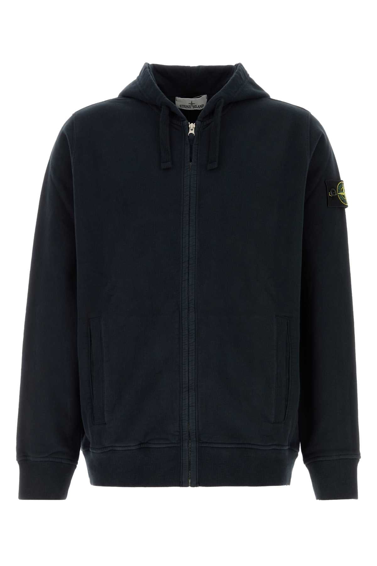 Stone Island Logo - Patched Cotton Sweatshirt — Navy