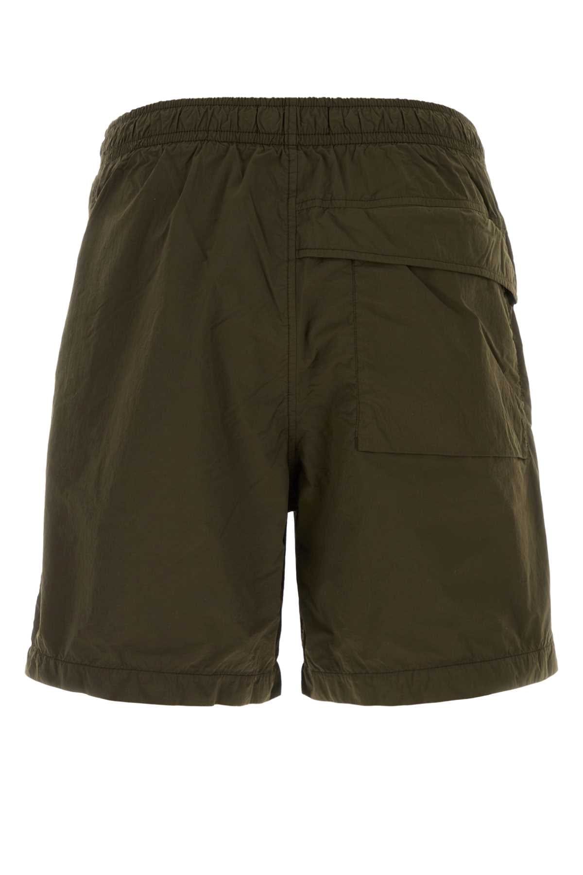 Stone Island Nylon Cargo Shorts — Green