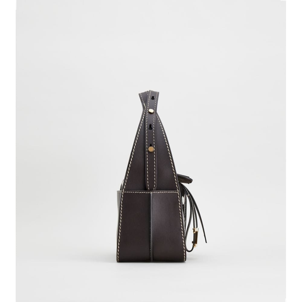 Tod's Tods Leather Bag Mini Brown White