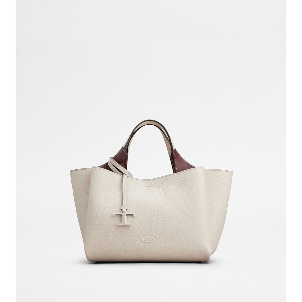 Tod's Tods Bag In Leather Mini Grey Burgundy
