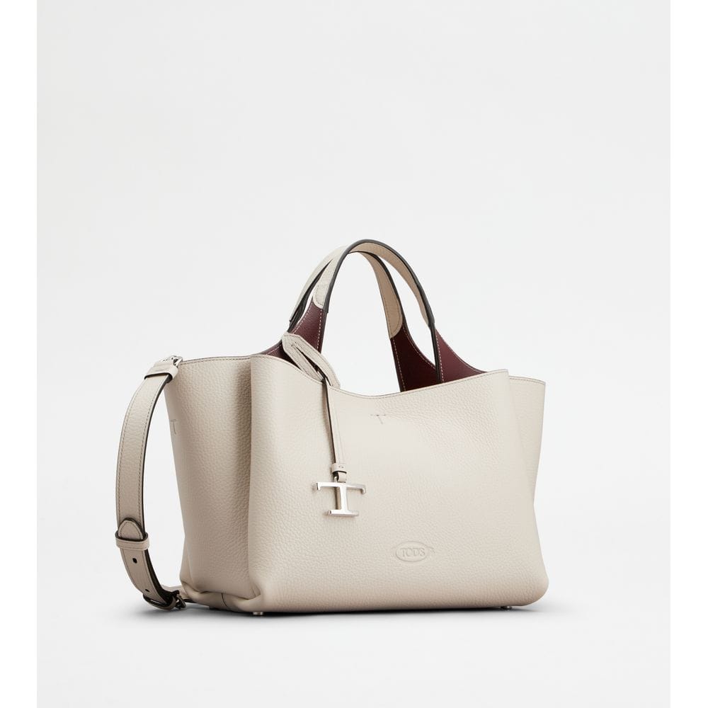 Tod's Tods Bag In Leather Mini Grey Burgundy