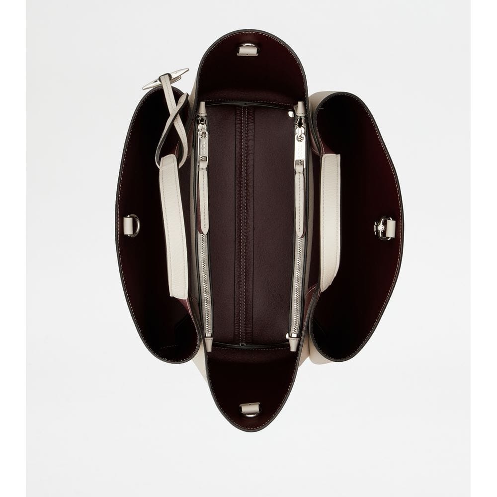 Tod's Tods Bag In Leather Mini Grey Burgundy