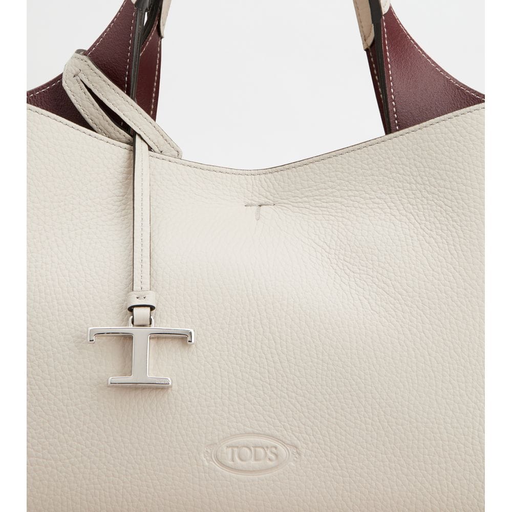 Tod's Tods Bag In Leather Mini Grey Burgundy