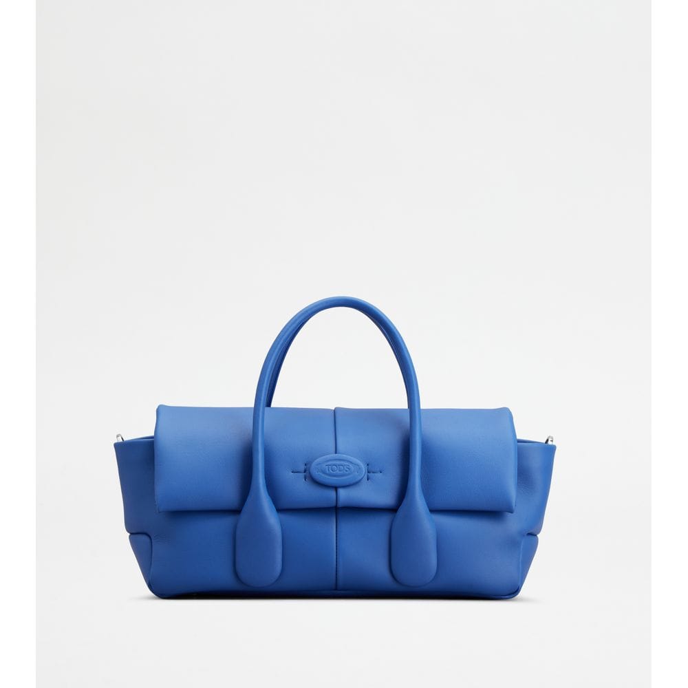 Tod's Tods Di Bag Reverse Flap In Leather Small Light Blue
