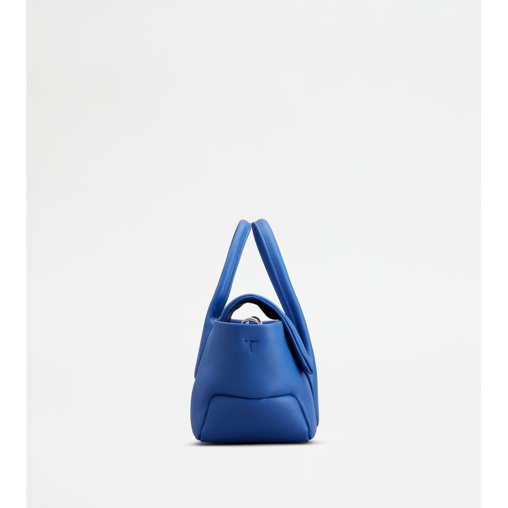 Tod's Tods Di Bag Reverse Flap In Leather Small Light Blue