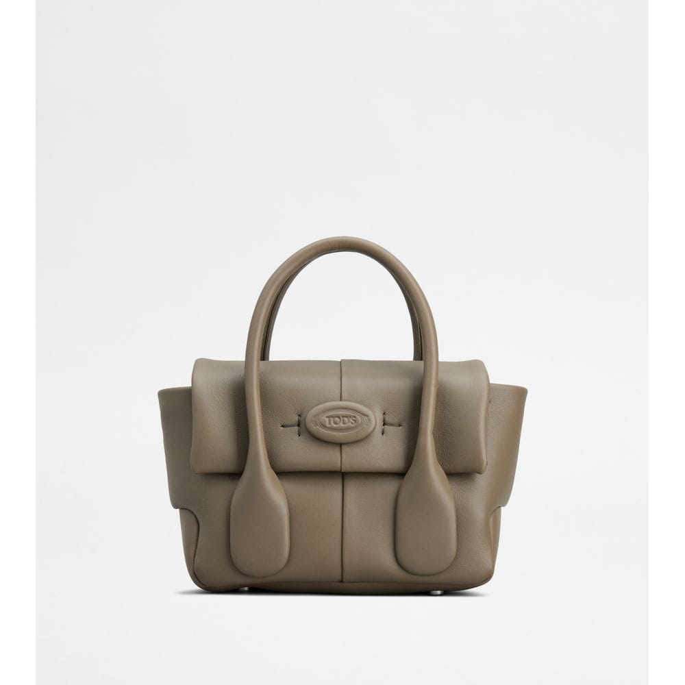 Tod's Tods Di Bag Reverse In Leather Mini Grey