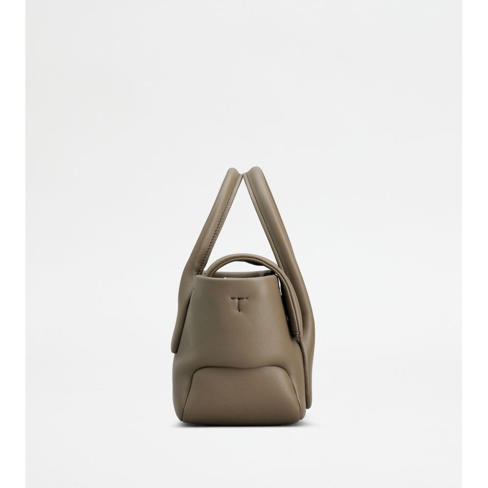Tod's Tods Di Bag Reverse In Leather Mini Grey