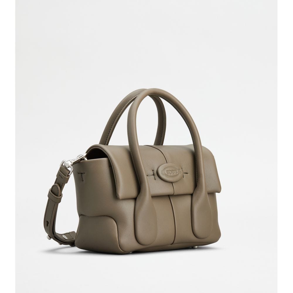 Tod's Tods Di Bag Reverse In Leather Mini Grey