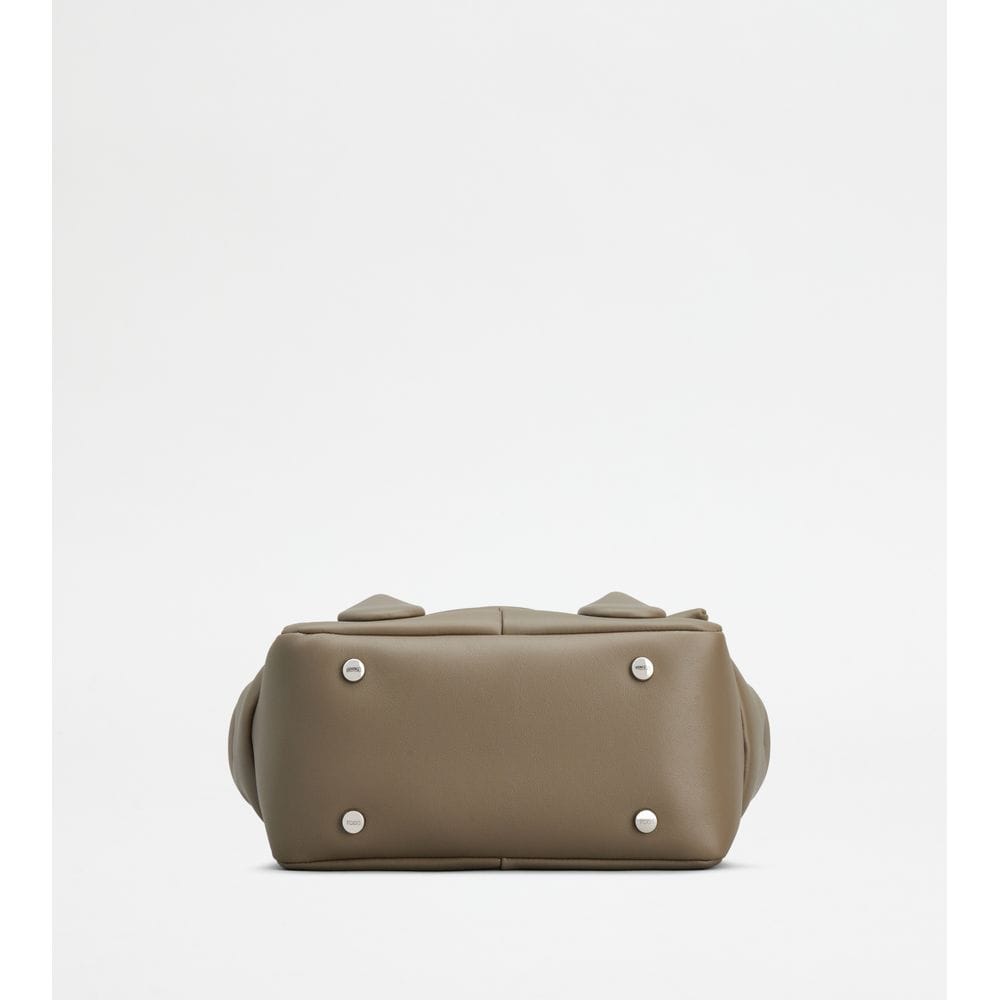 Tod's Tods Di Bag Reverse In Leather Mini Grey