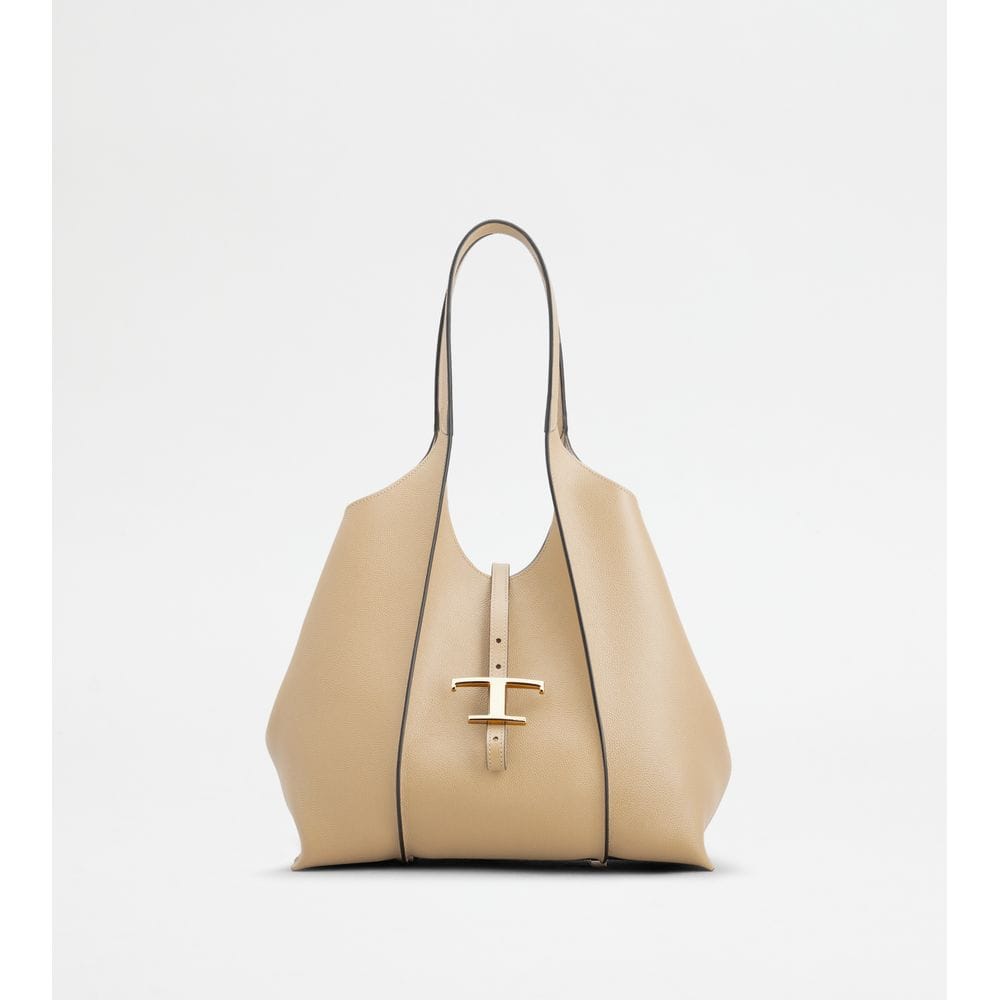 Tod's Tods T Timeless Shopping Bag In Leather Small Beige