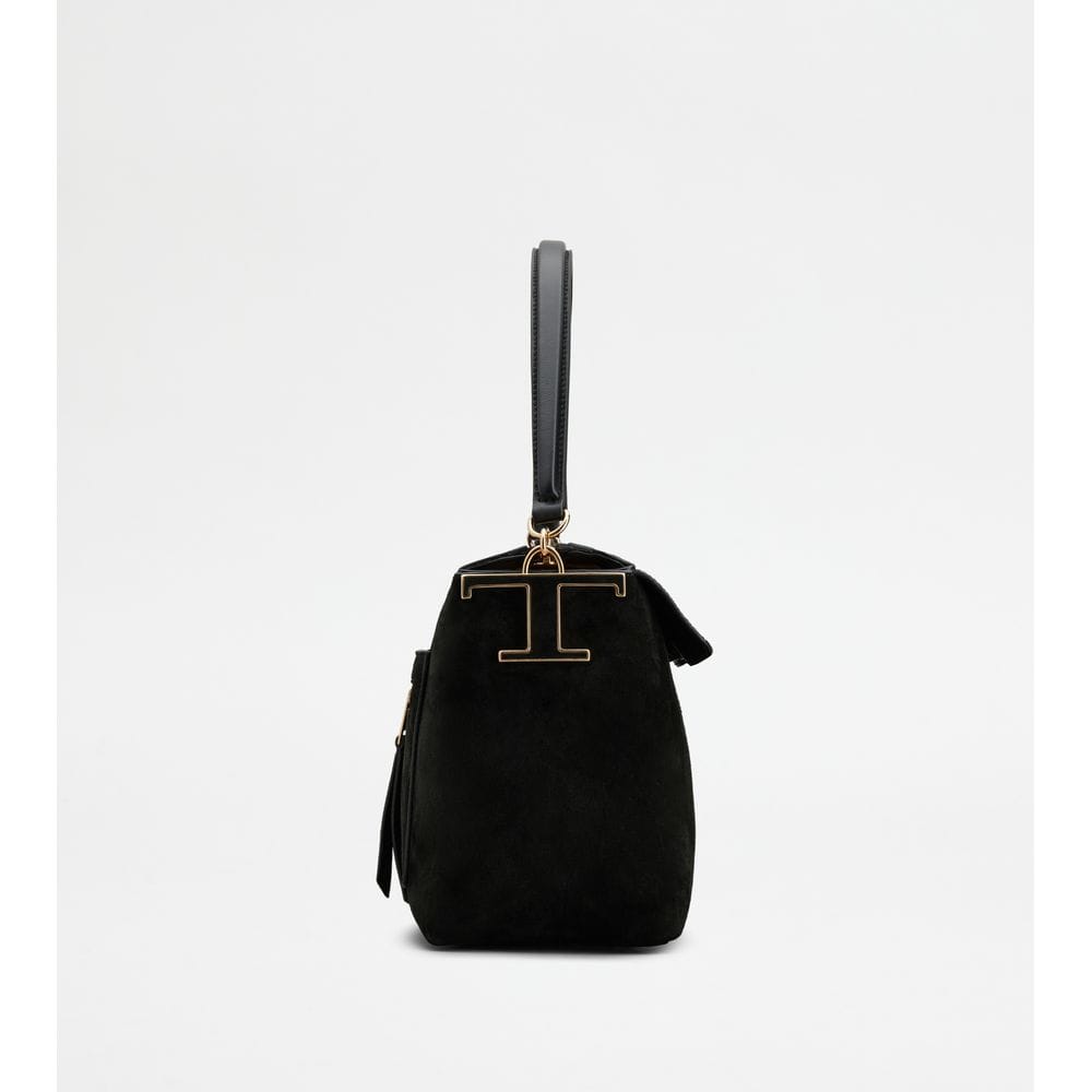 Tod's Tods T Case Bauletto In Suede Small Black