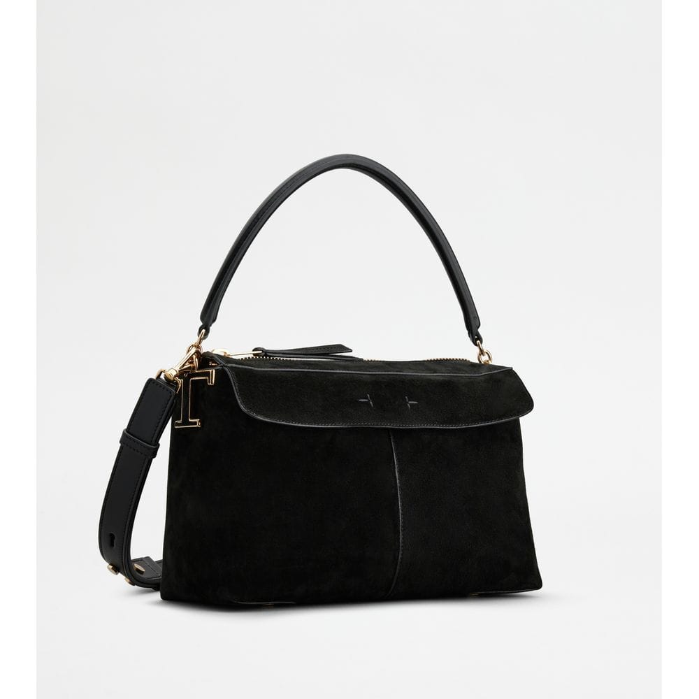 Tod's Tods T Case Bauletto In Suede Small Black