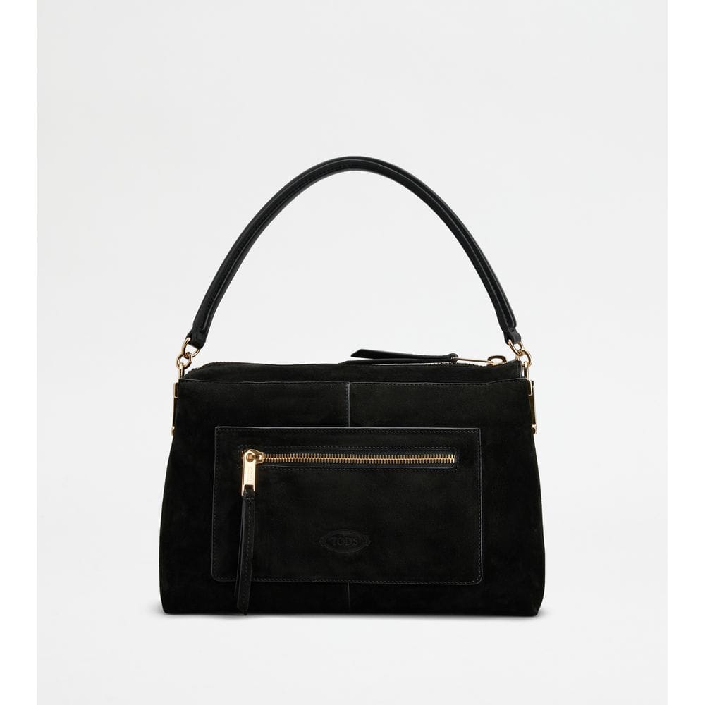 Tod's Tods T Case Bauletto In Suede Small Black