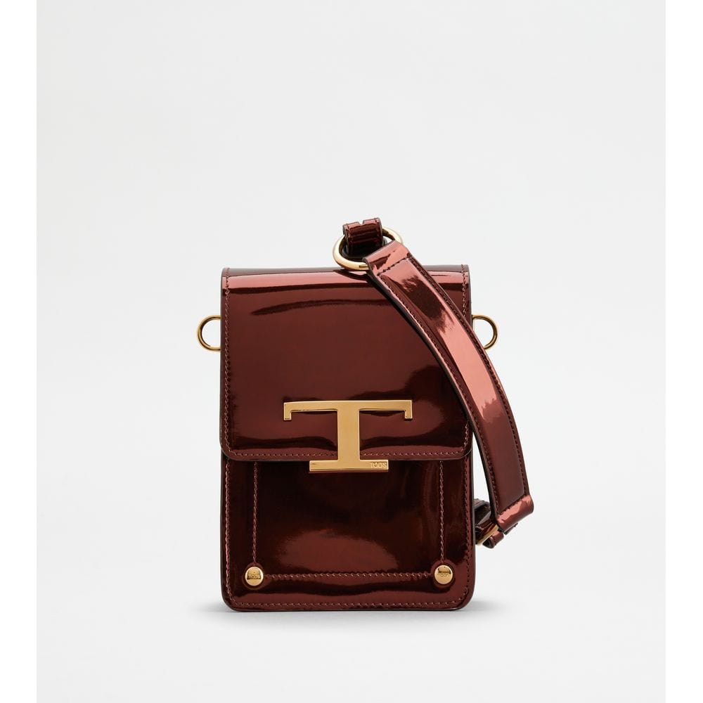 Tod's Tods T Timeless Bag In Leather Micro Maroon