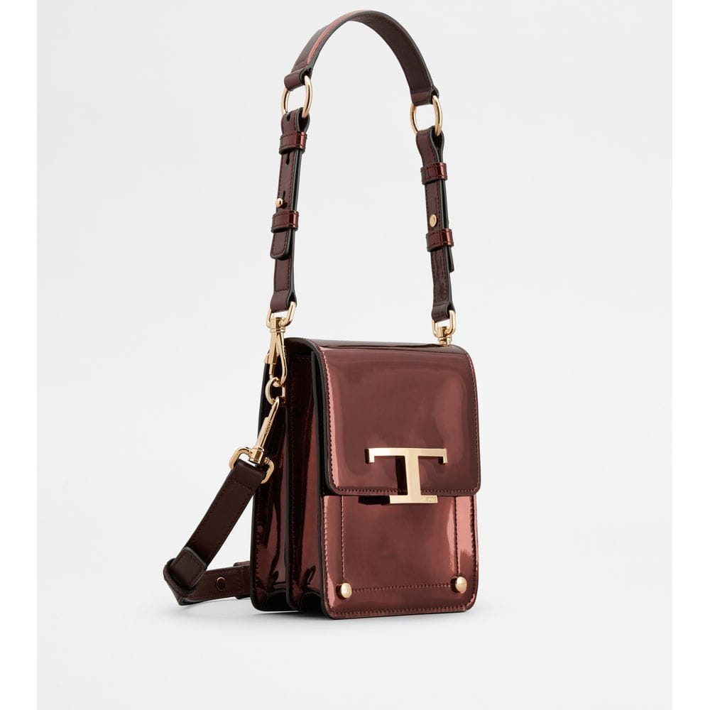 Tod's Tods T Timeless Bag In Leather Micro Maroon