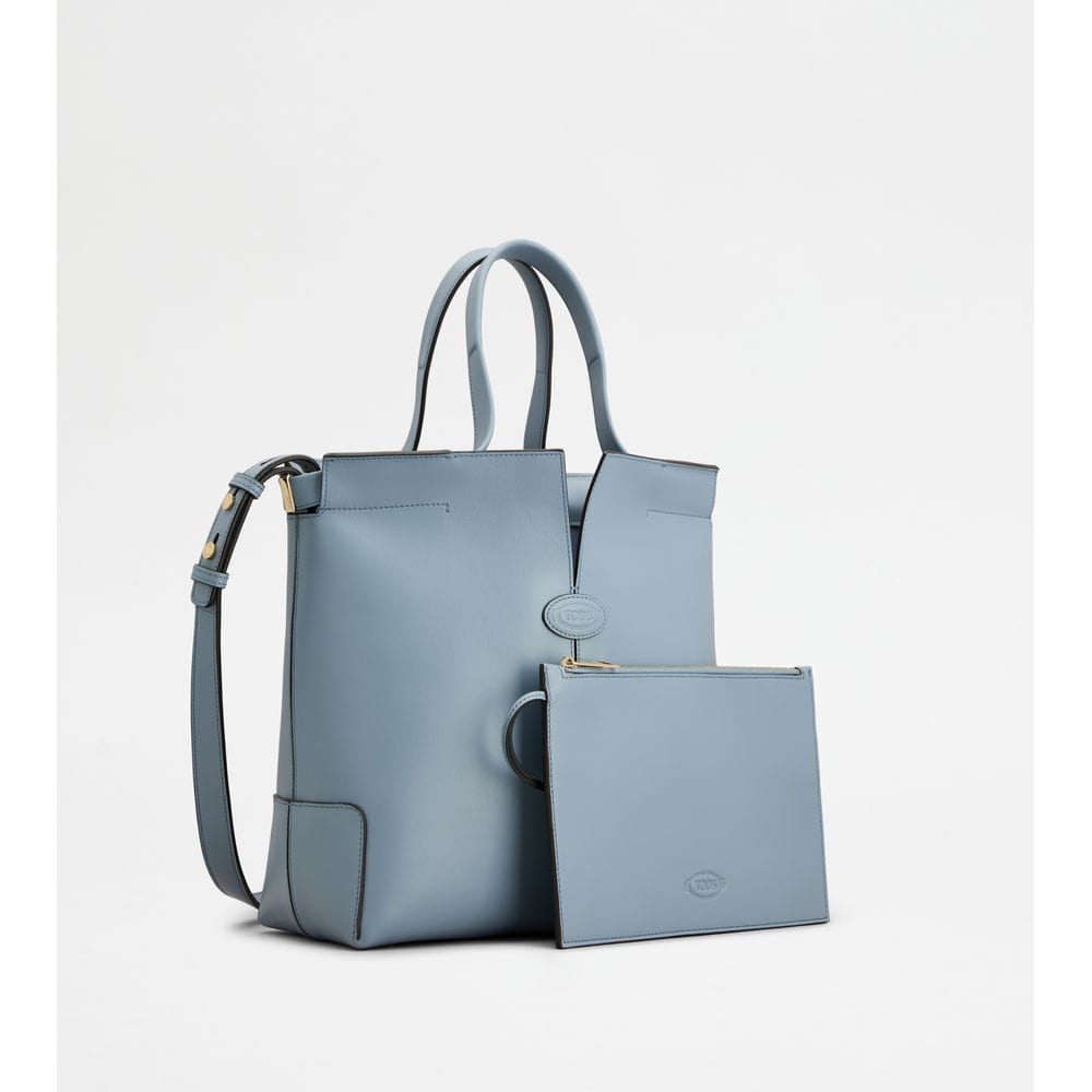 Tod's Tods Di Bag Folio In Leather Small Light Blue