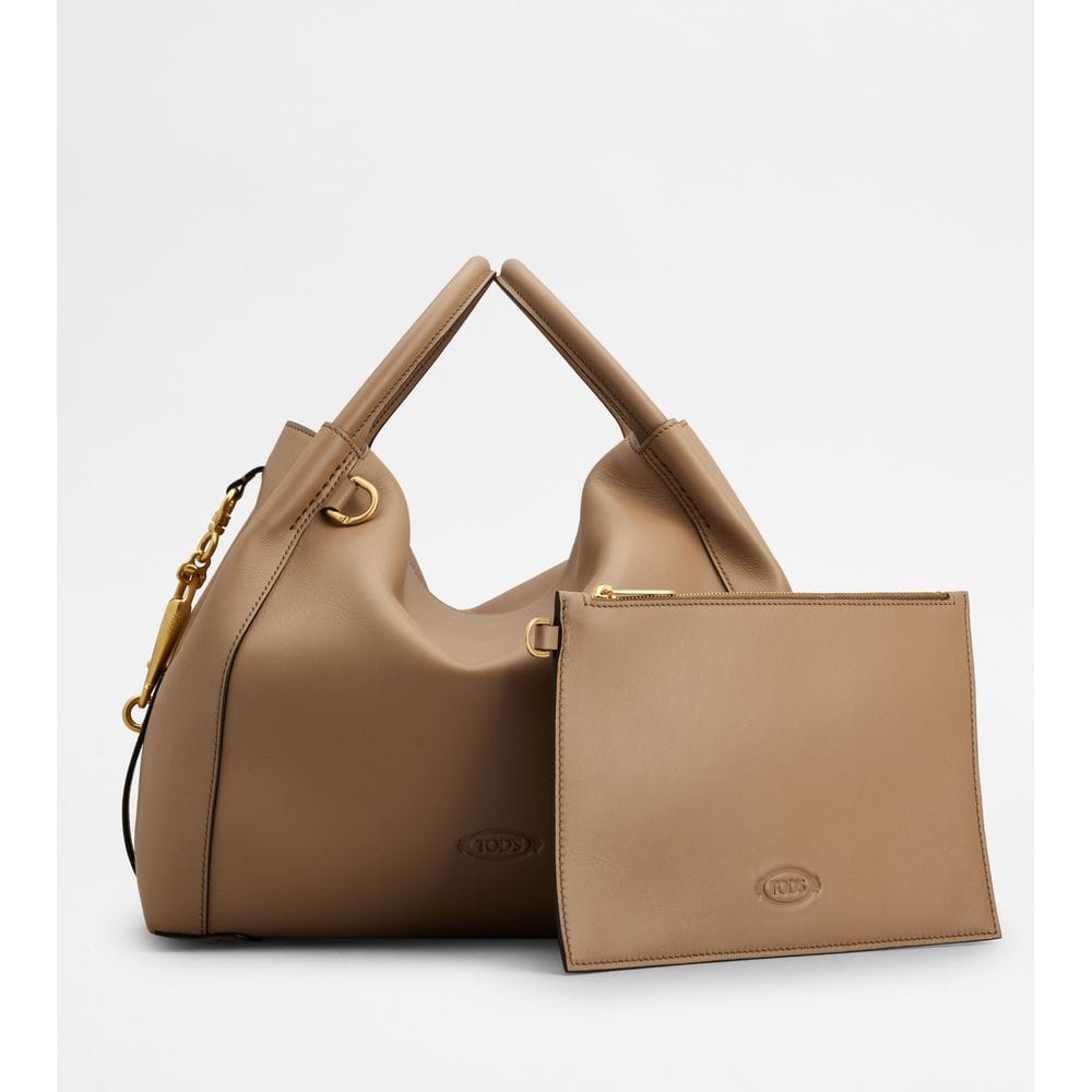 Tod's Tods Satchel In Leather Small Beige